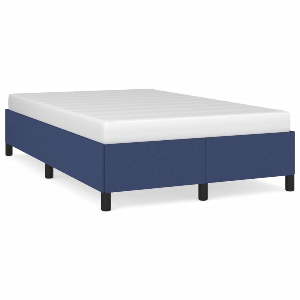 Bed frame blue 120x200 cm fabric