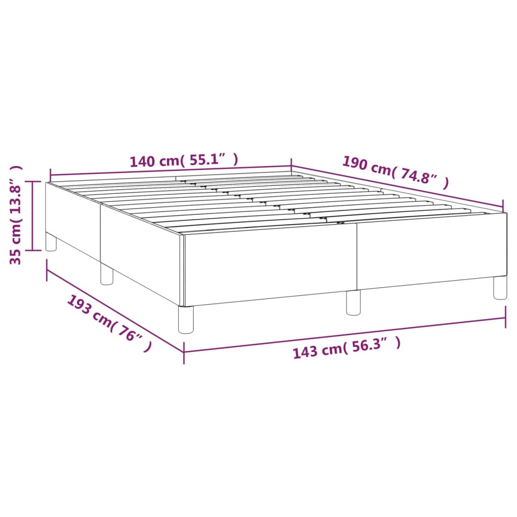 Cadre de lit tissu taupe 140x190 cm