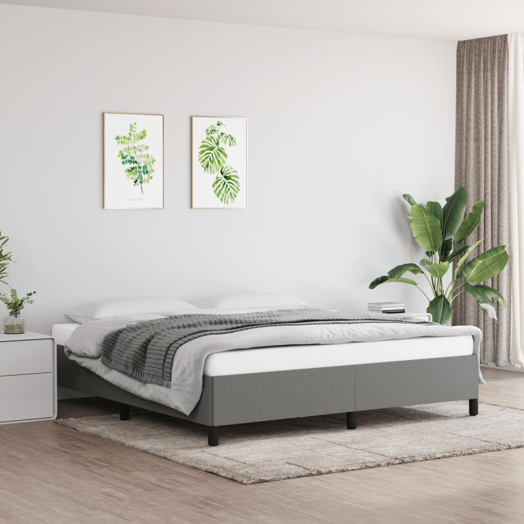 Bed frame dark gray 180×200 cm fabric
