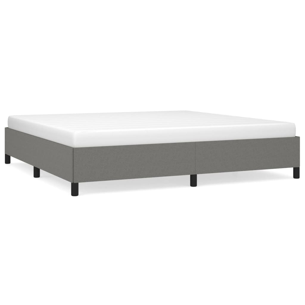 Bed frame dark gray 200x200 cm fabric
