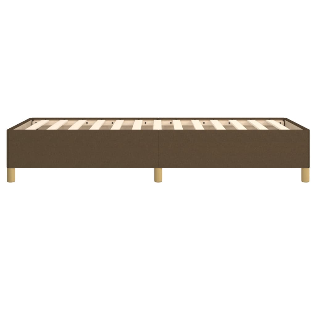 Bed frame dark brown 100x200 cm fabric