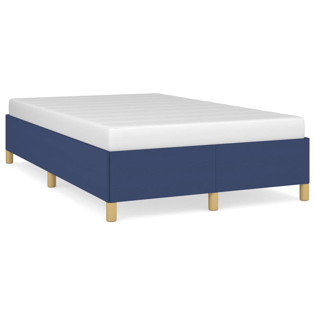 Bed frame blue 120x200 cm fabric
