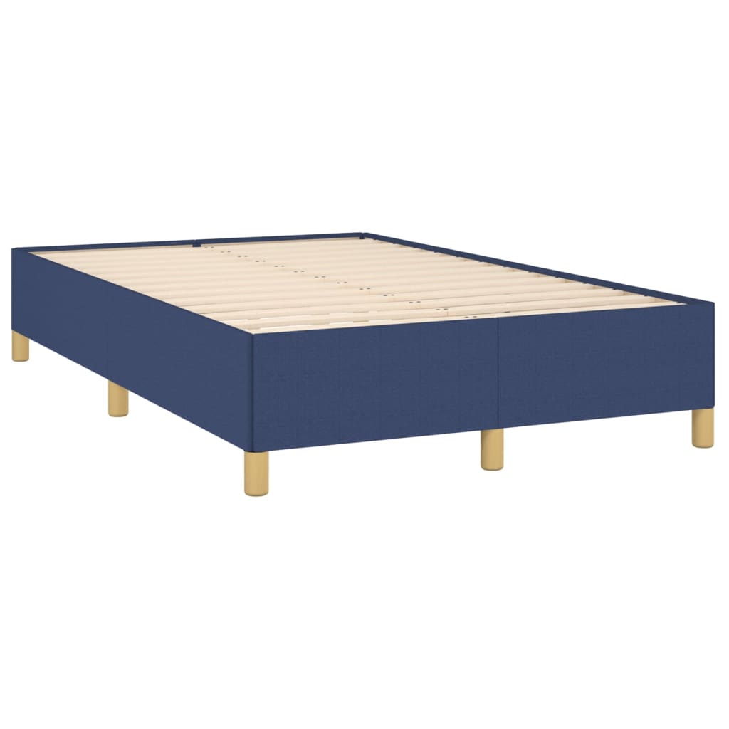 Bed frame blue 120x200 cm fabric