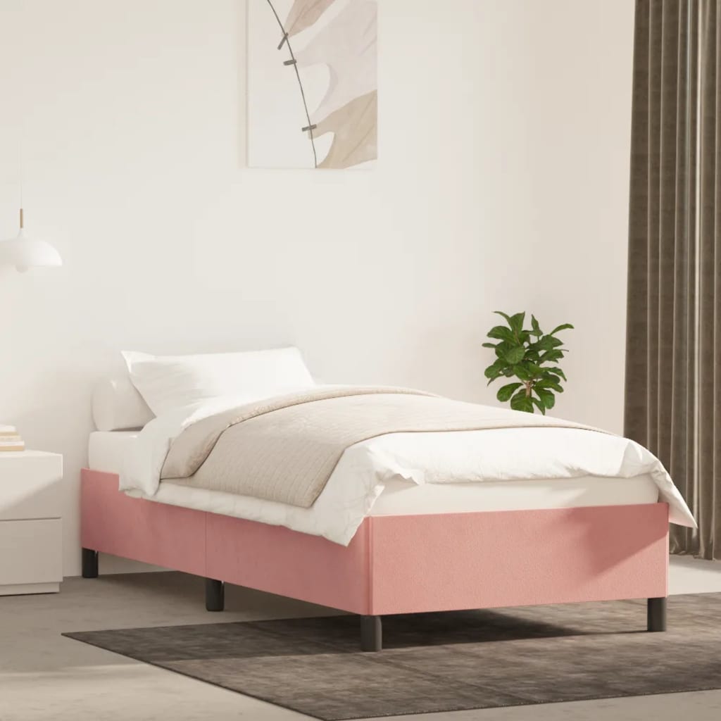 Bed frame pink 100x200 cm velvet