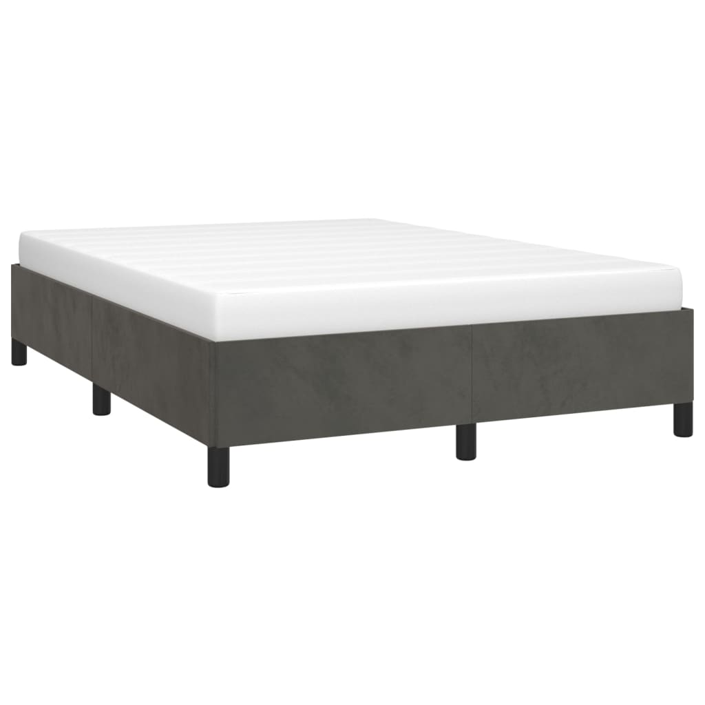 Cadre de lit gris foncé 140x200 cm velours