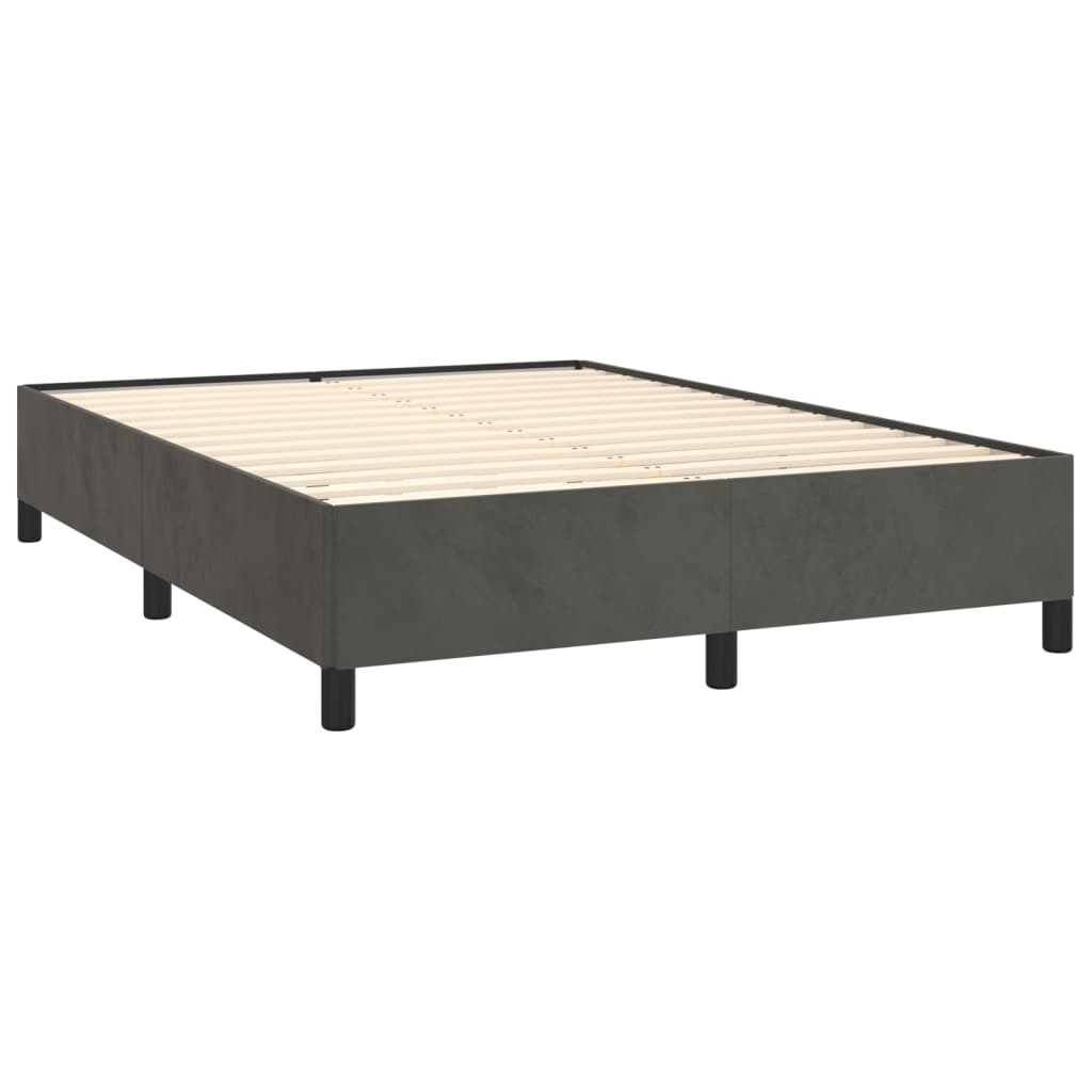Cadre de lit gris foncé 140x200 cm velours