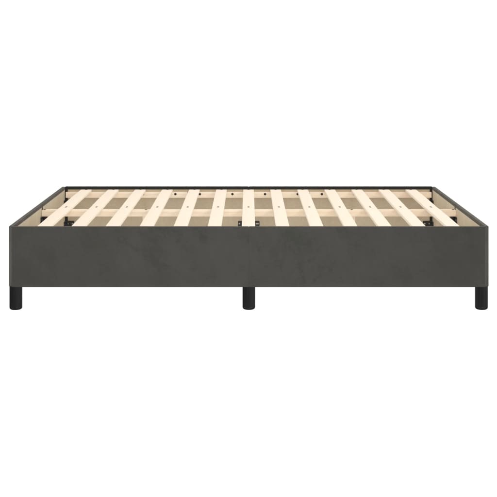Cadre de lit gris foncé 140x200 cm velours