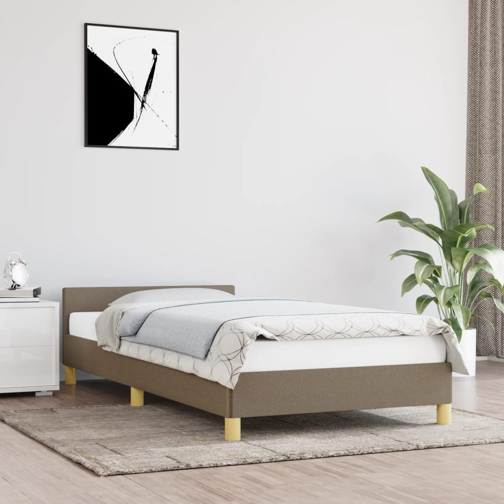 Bettgestell ohne Matratze Taupe 100x200 cm Stoff