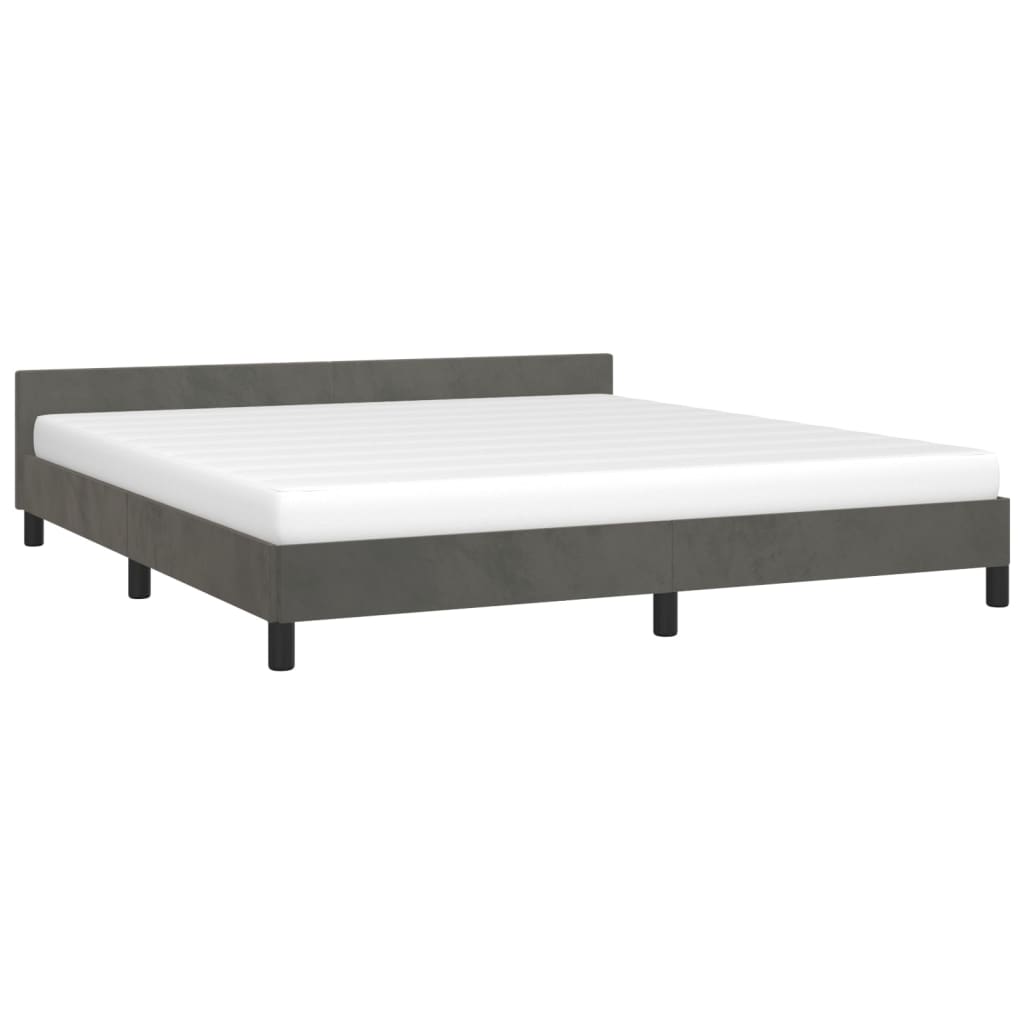 Bettgestell ohne Matratze Dunkelgrau 180x200 cm Samt