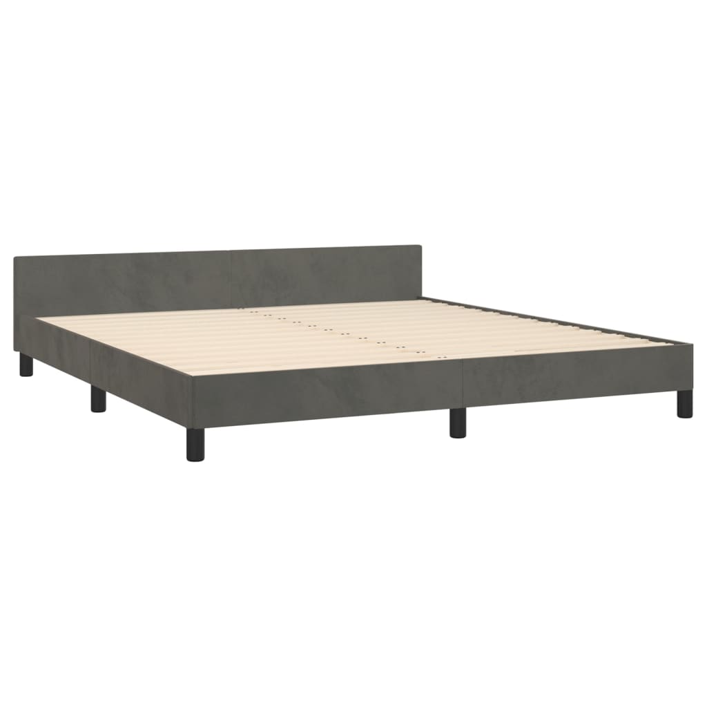 Bettgestell ohne Matratze Dunkelgrau 180x200 cm Samt