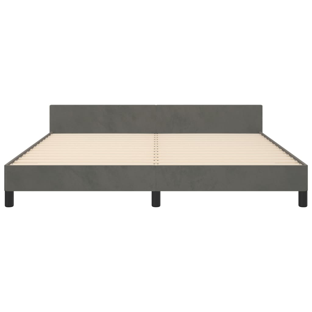 Bettgestell ohne Matratze Dunkelgrau 180x200 cm Samt