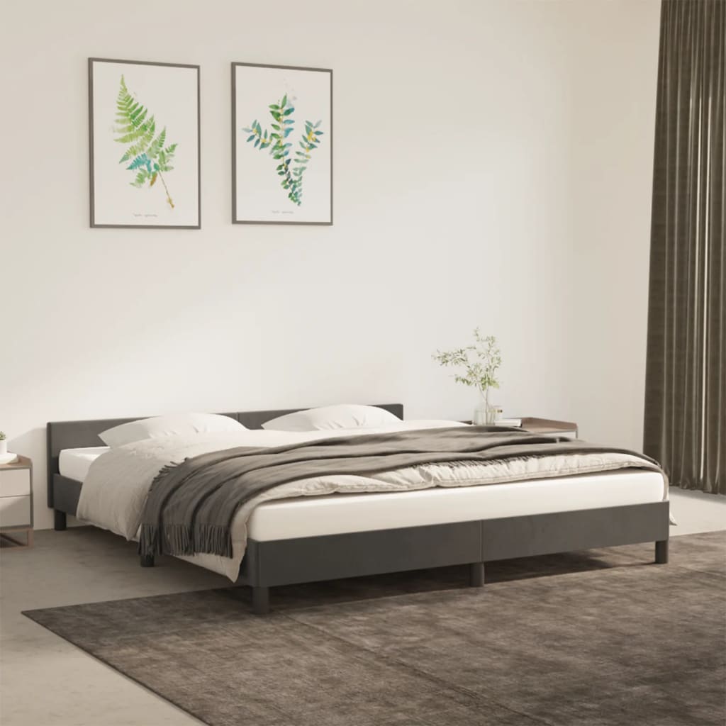 Bettgestell ohne Matratze Dunkelgrau 180x200 cm Samt