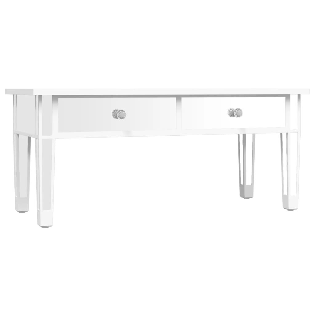 Table basse miroir 106x45x45 cm en bois et verre