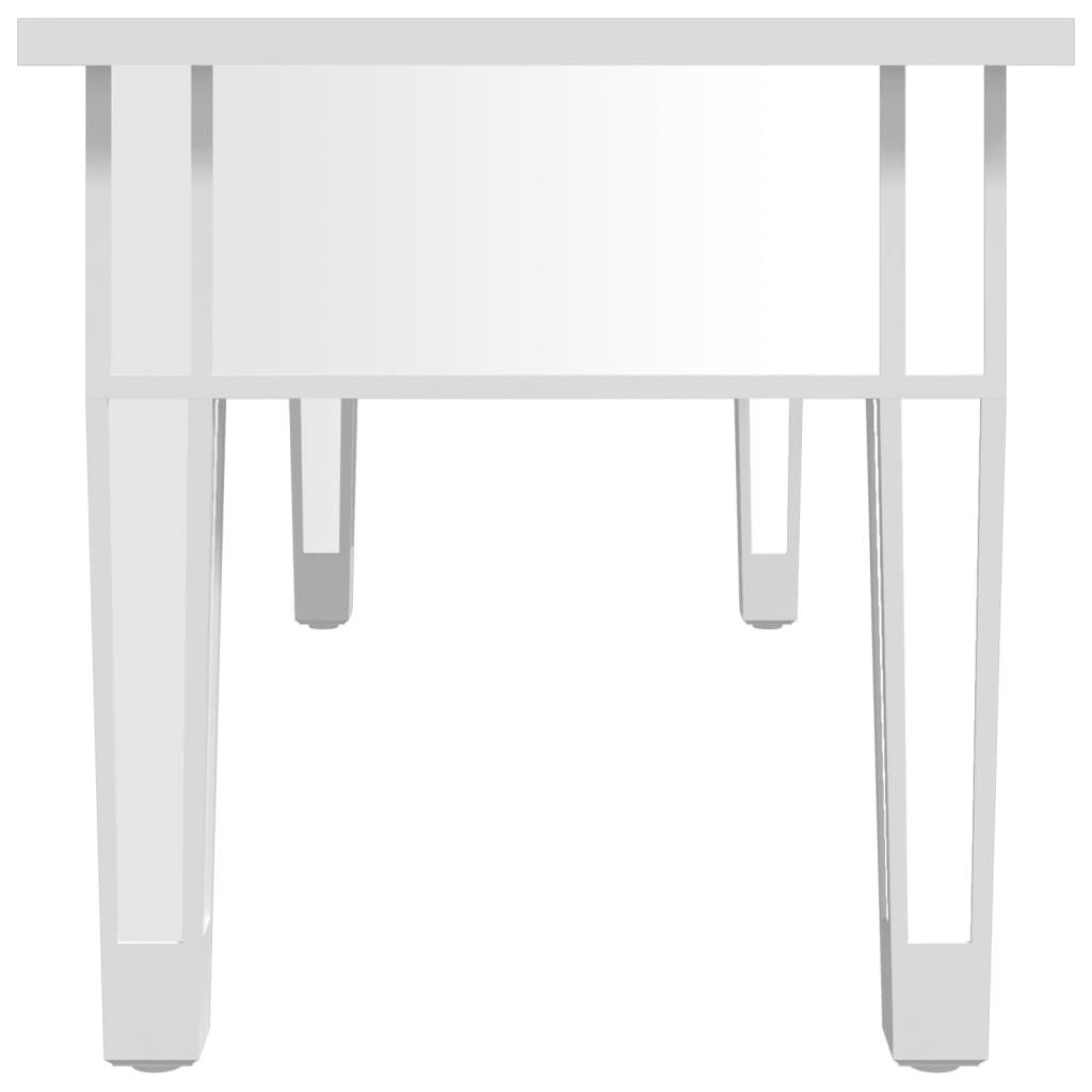 Table basse miroir 106x45x45 cm en bois et verre