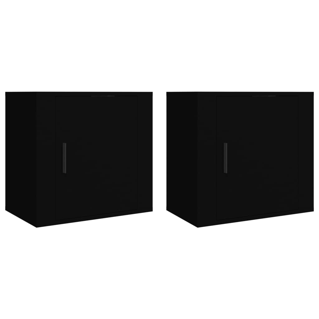 Tables de chevet murales 2 pièces Noir 50x30x47 cm