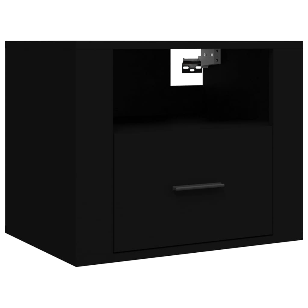 Wall bedside tables 2 pcs. Black 50x36x40 cm