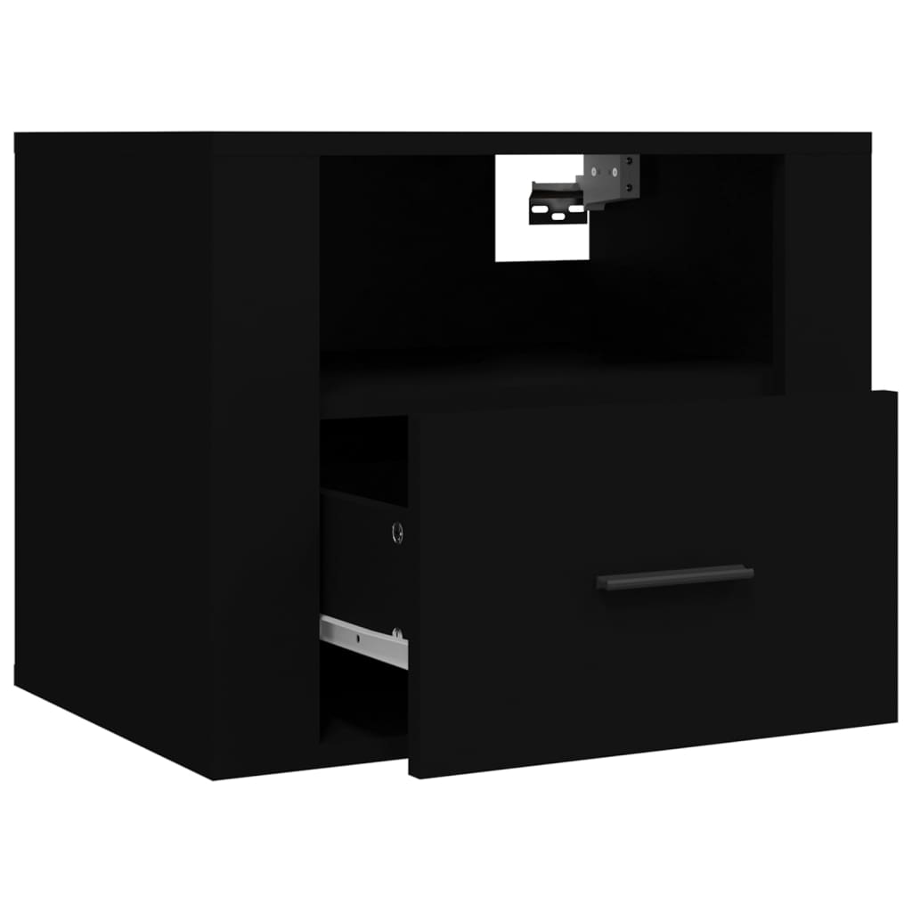 Wall bedside tables 2 pcs. Black 50x36x40 cm
