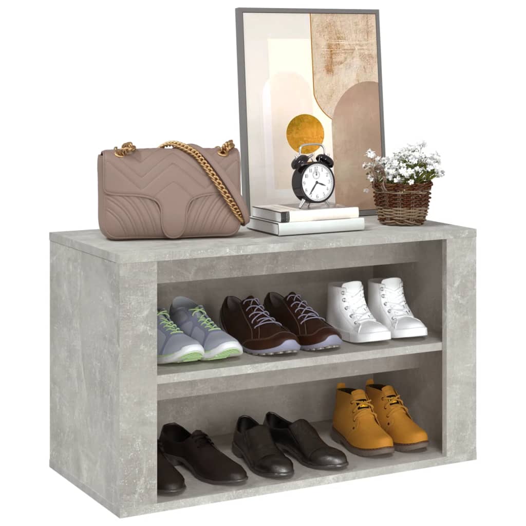 Shoe rack concrete gray 75x35x45 cm made of wood
