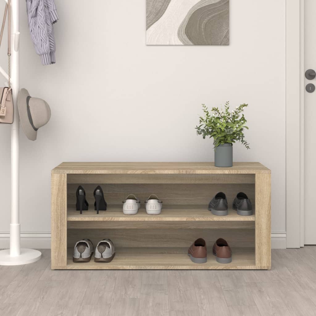 Étagère à chaussures chêne Sonoma 100x35x45 cm en bois