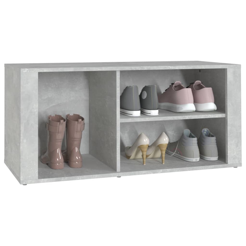 Shoe rack concrete gray 100x35x45 cm made of wood
