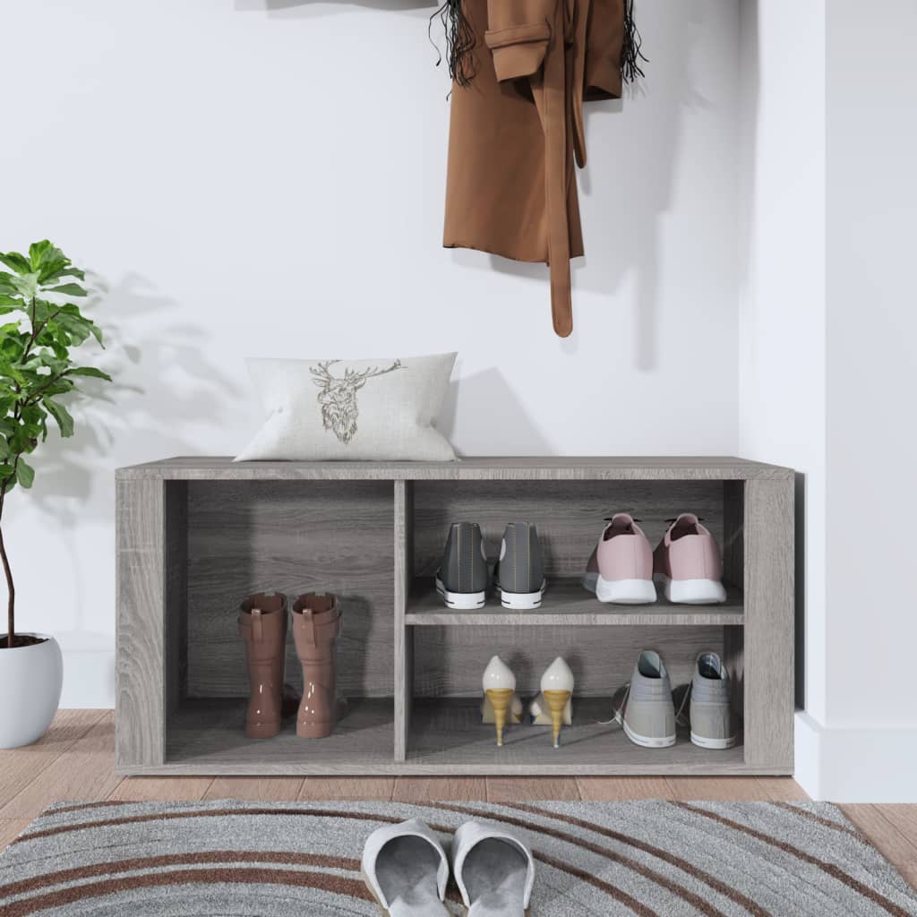 Étagère à chaussures gris Sonoma 100x35x45 cm en bois