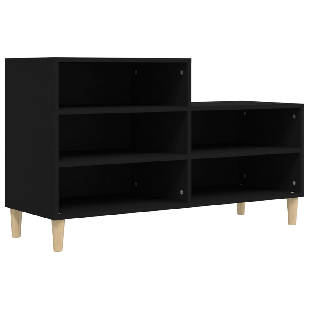 Étagère à chaussures noir 102x36x60 cm en bois