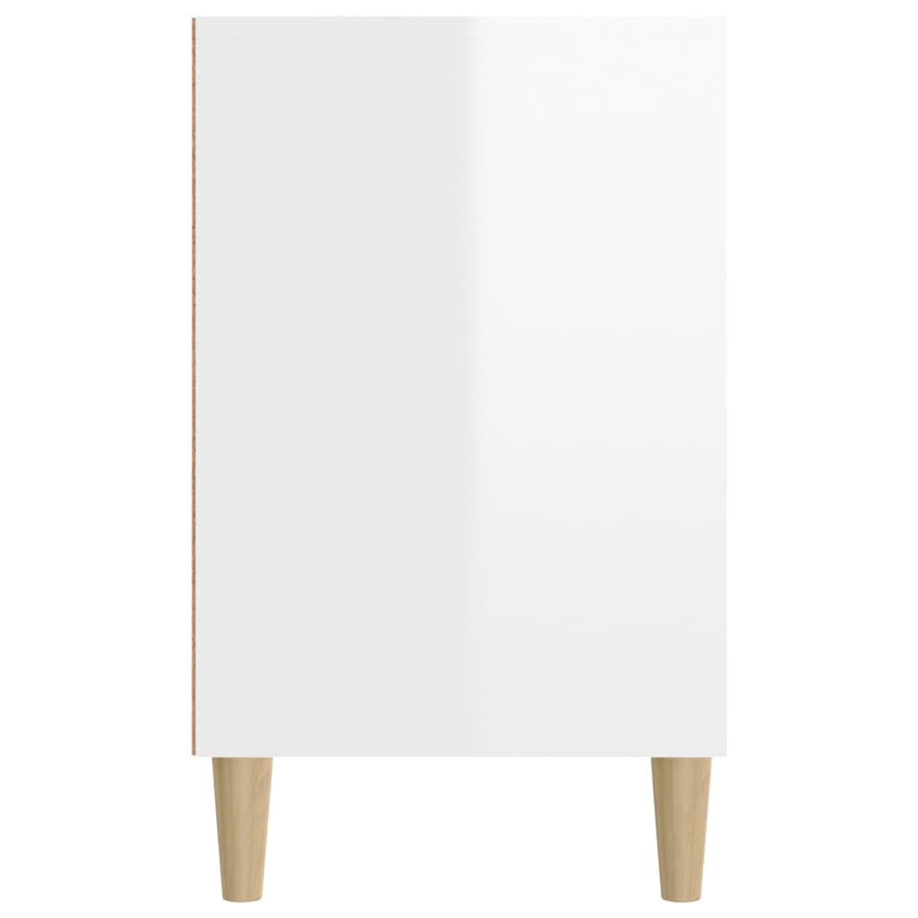 Shoe rack high-gloss white 102x36x60 cm made of wood