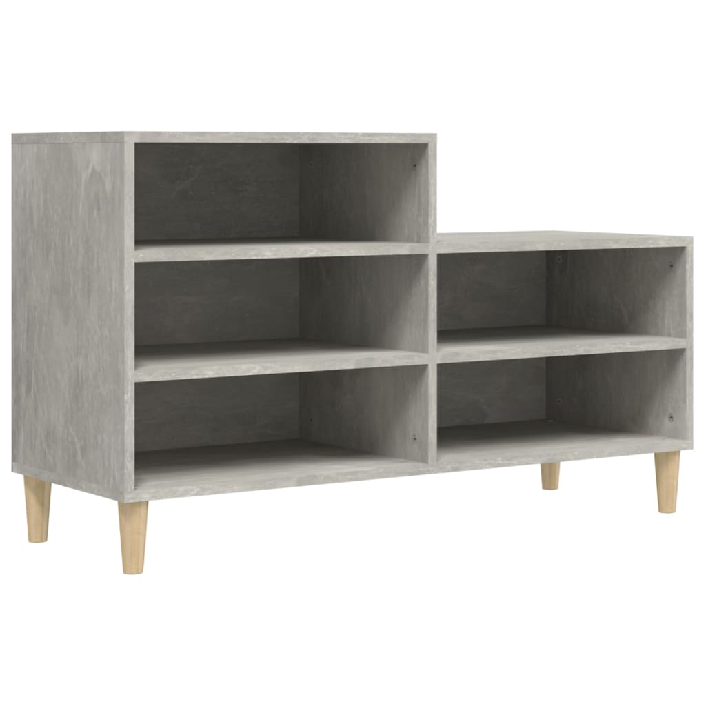 Shoe rack concrete gray 102x36x60 cm made of wood