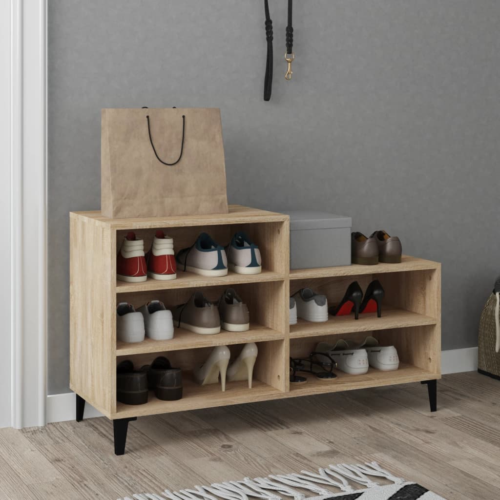 Étagère à chaussures chêne Sonoma 102x36x60 cm en bois