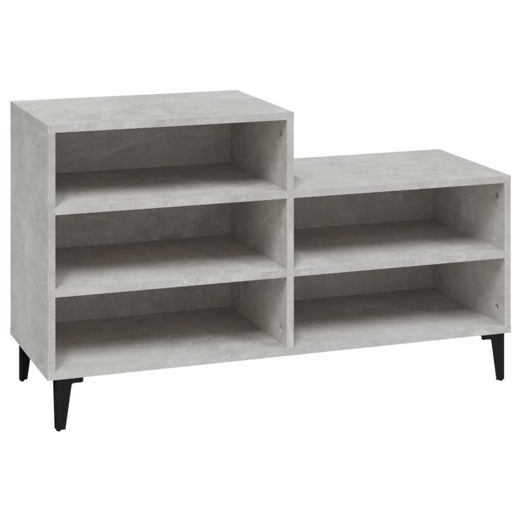 Shoe rack concrete gray 102x36x60 cm made of wood