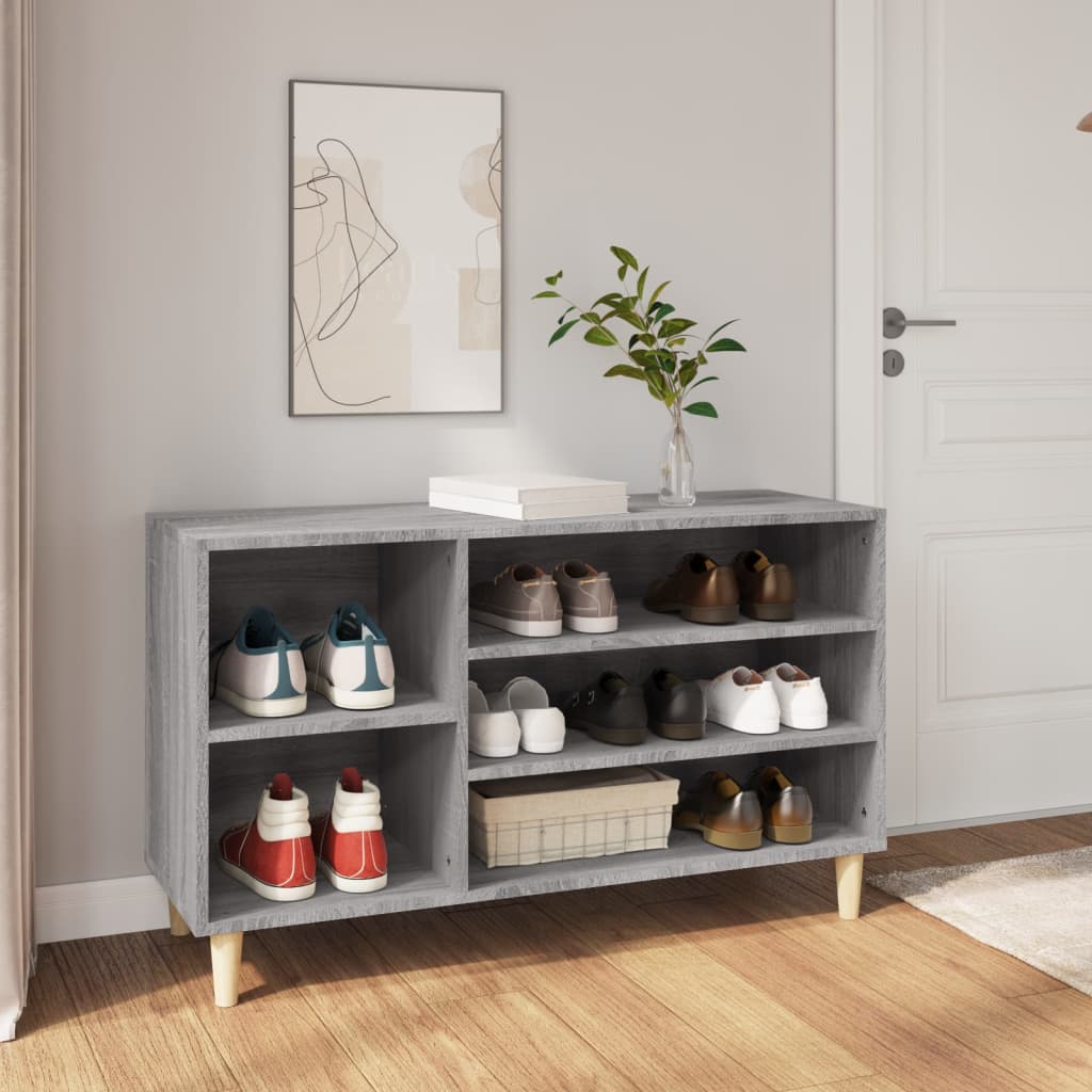 Étagère à chaussures gris Sonoma 102x36x60 cm en bois