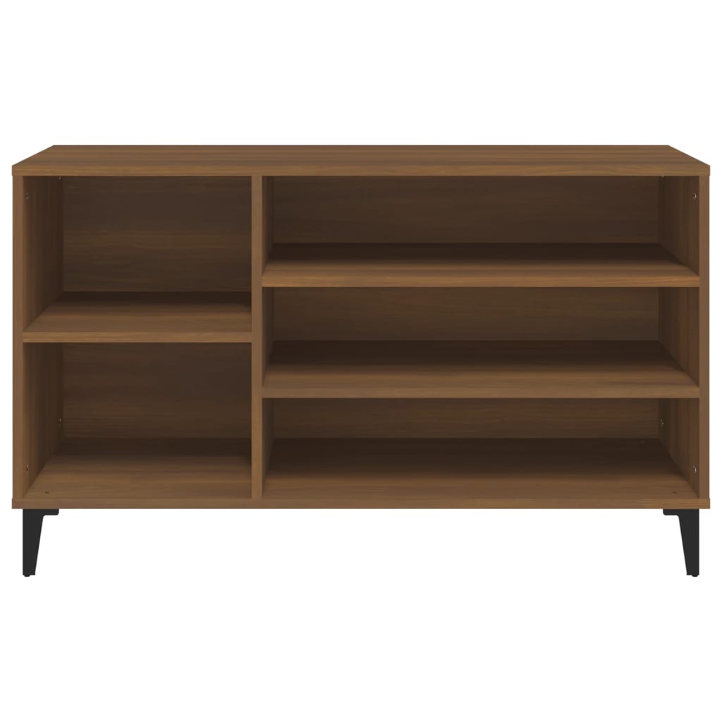Étagère à chaussures aspect chêne marron 102x36x60 cm en bois