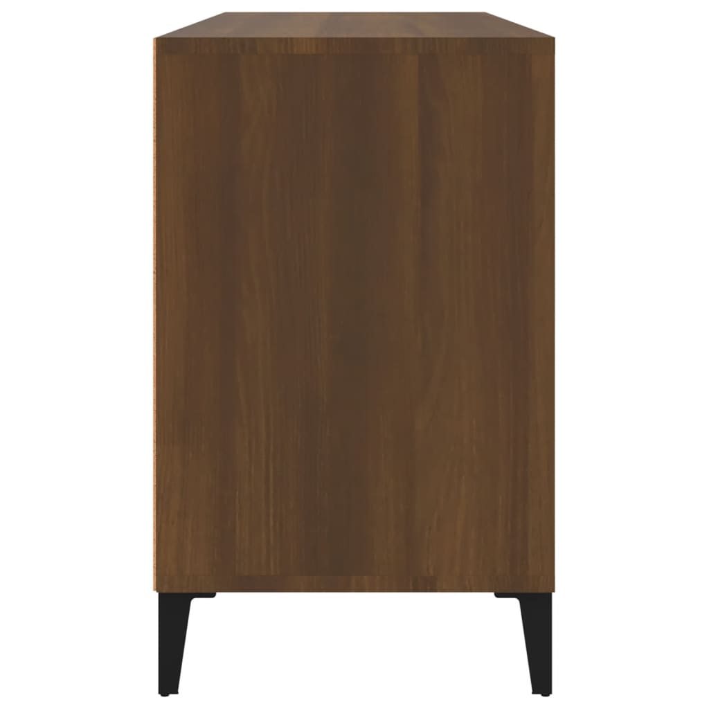 Étagère à chaussures aspect chêne marron 102x36x60 cm en bois