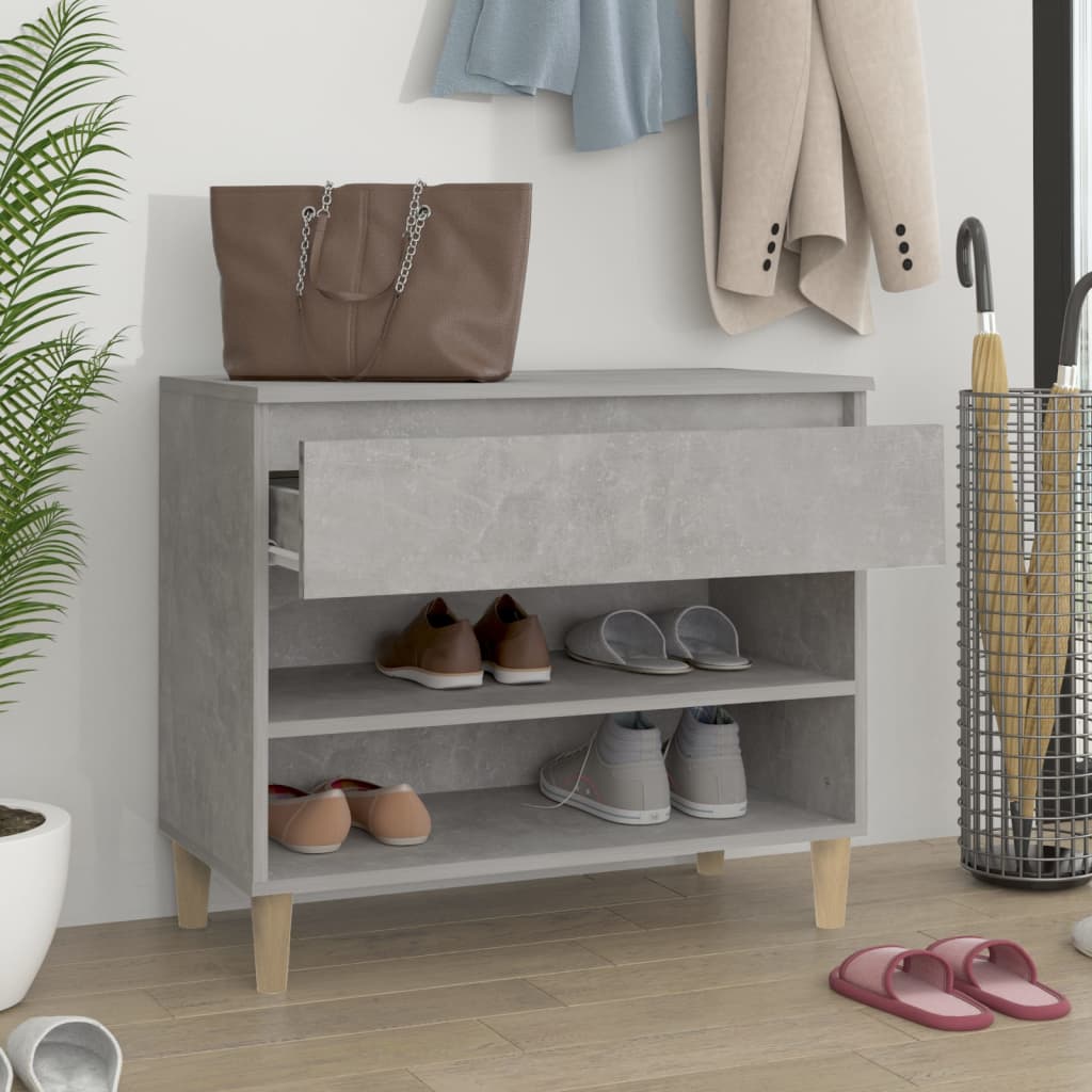 Shoe rack concrete gray 70x36x60 cm made of wood