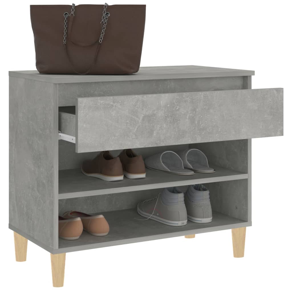 Shoe rack concrete gray 70x36x60 cm made of wood