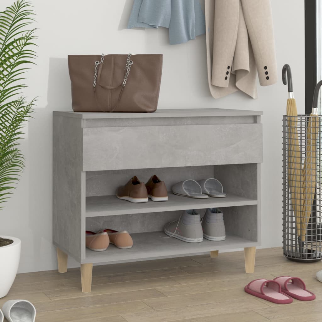 Shoe rack concrete gray 70x36x60 cm made of wood