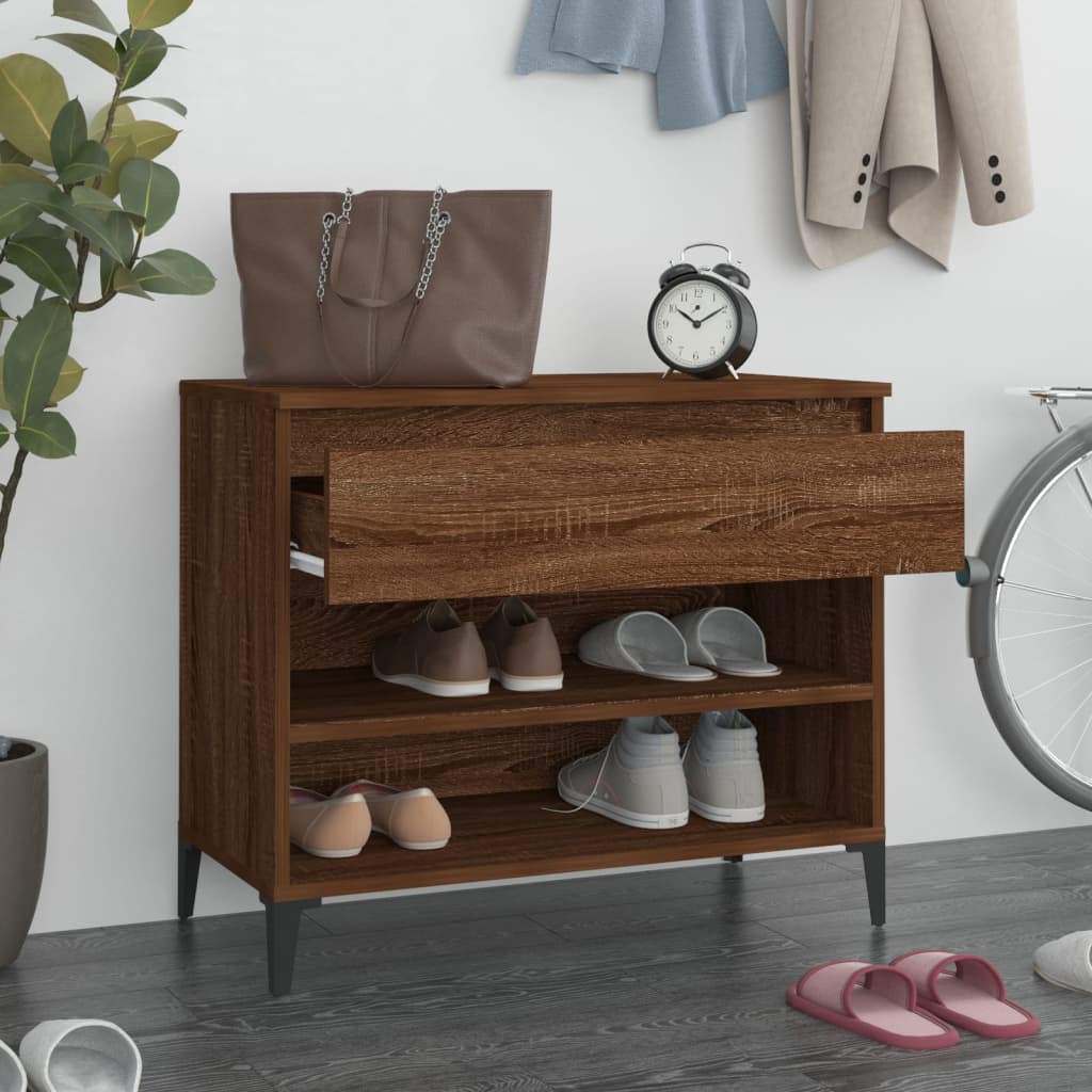 Shoe rack smoked oak 70x36x60 cm made of wood