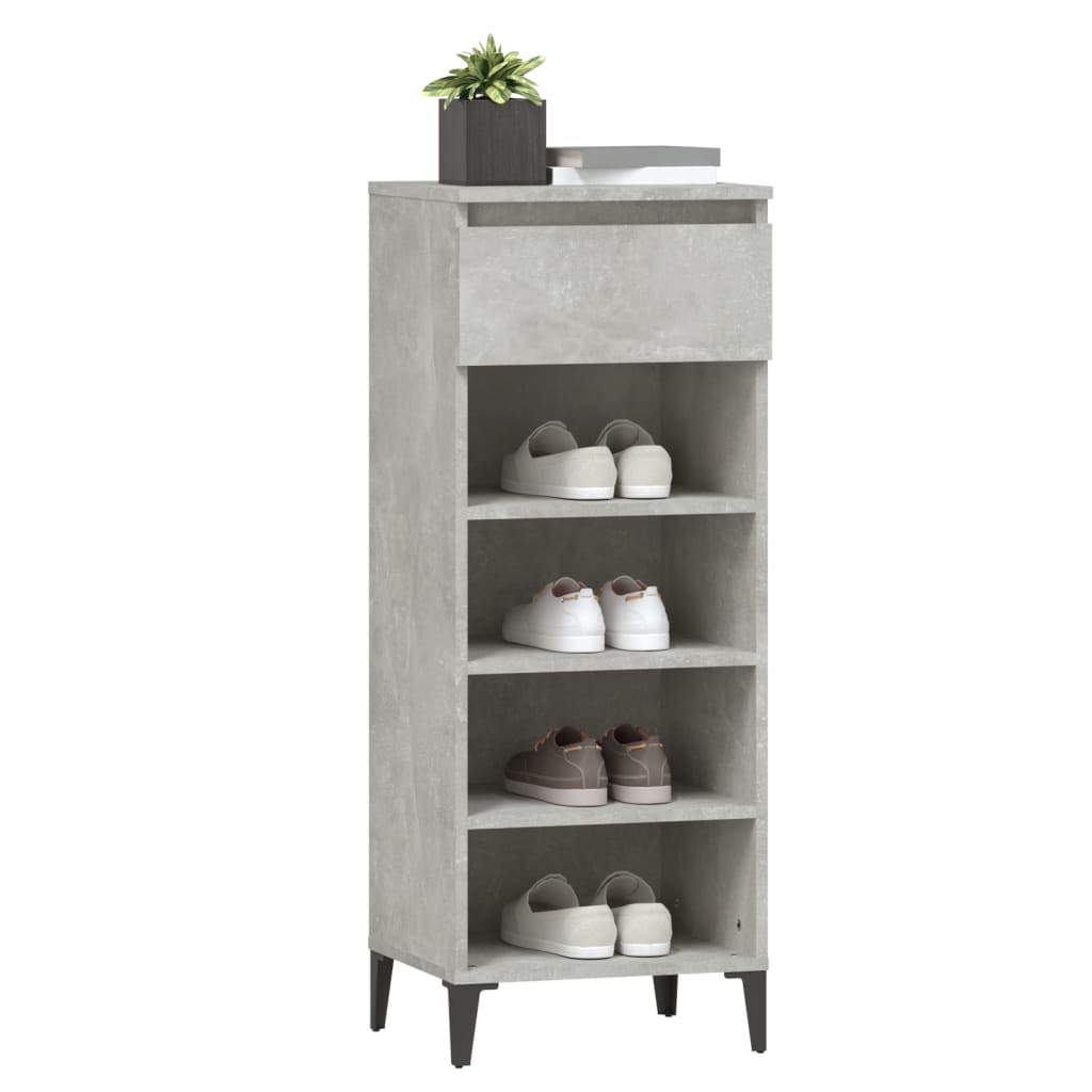 Shoe rack concrete gray 40x36x105 cm made of wood