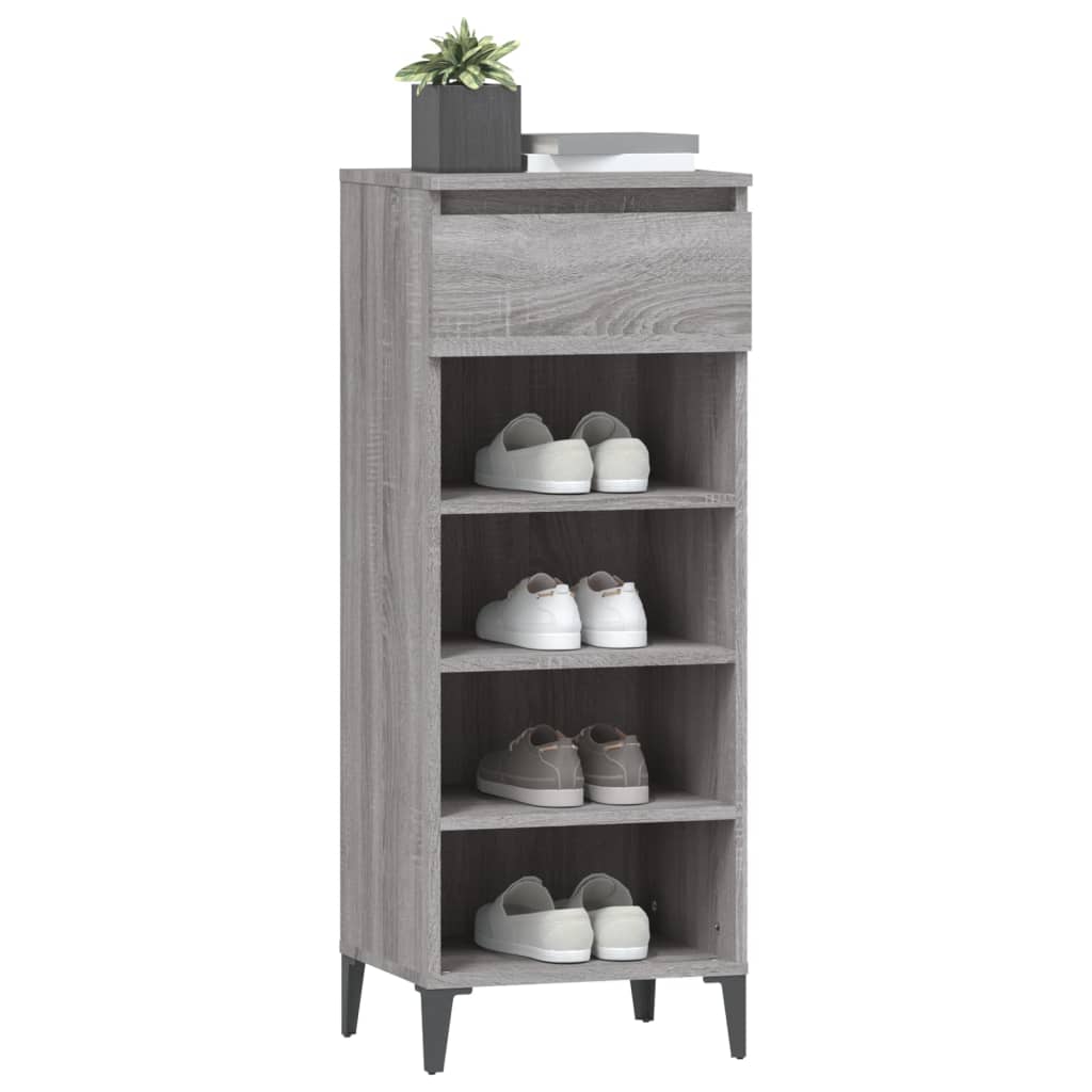 Étagère à chaussures gris Sonoma 40x36x105 cm en bois