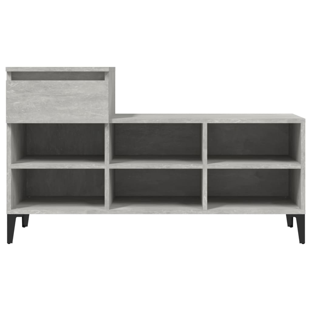 Shoe rack concrete gray 102x36x60 cm made of wood
