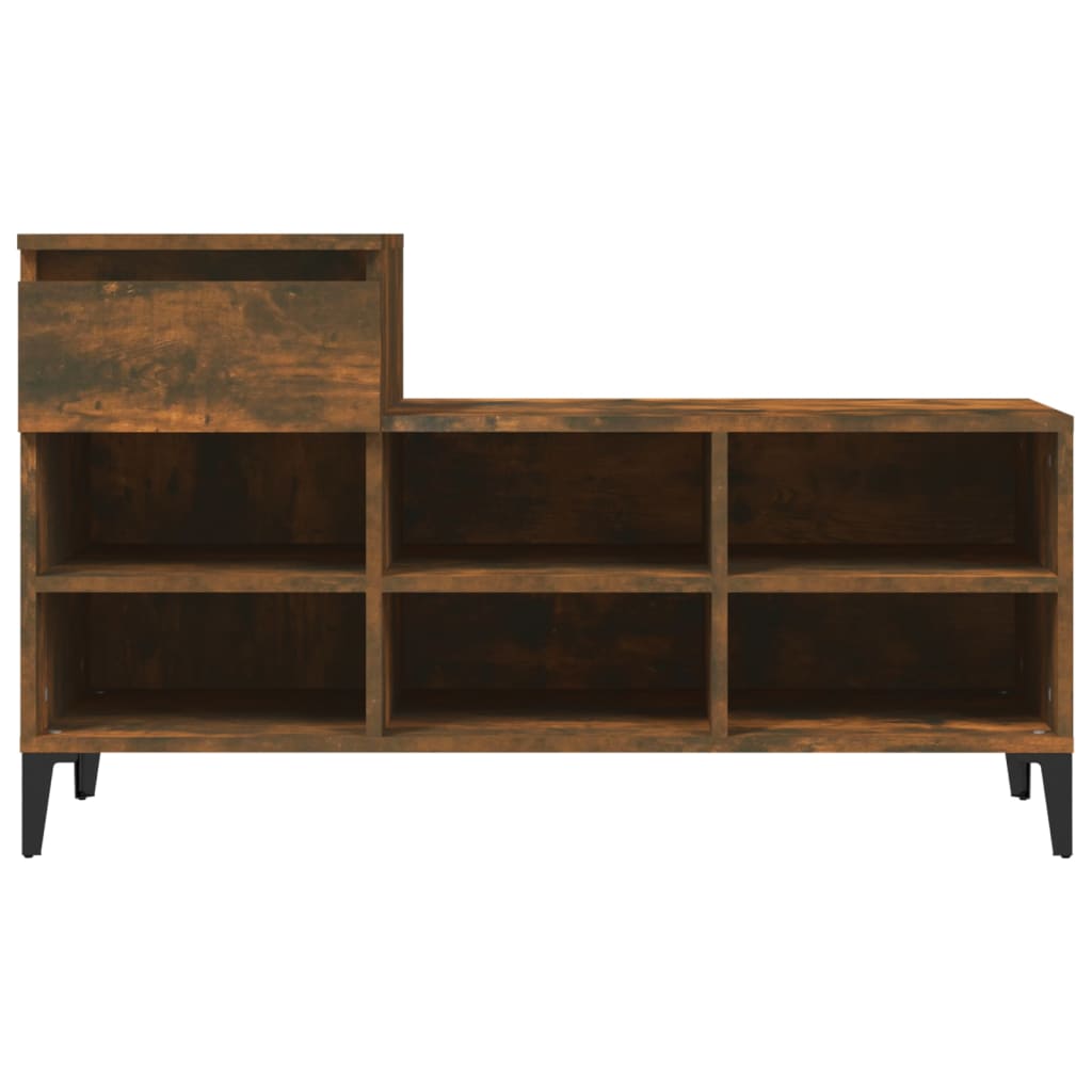 Shoe rack smoked oak 102x36x60 cm made of wood