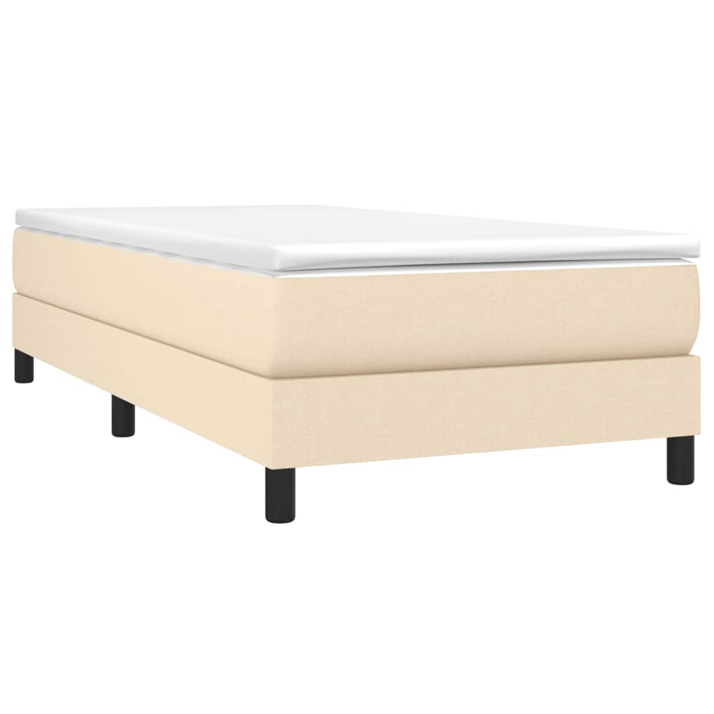 Bettgestell ohne Matratze Creme 90x190 cm Stoff