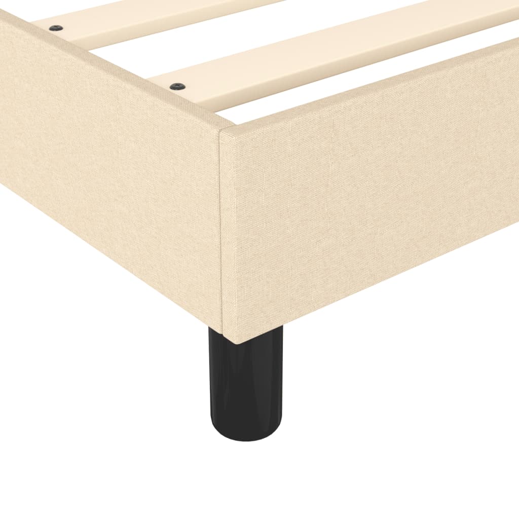 Bettgestell ohne Matratze Creme 90x190 cm Stoff