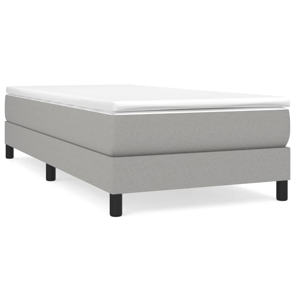 Bettgestell ohne Matratze Hellgrau 100x200 cm Stoff