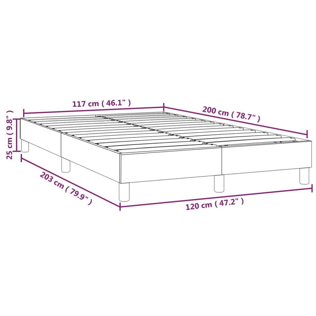 Bettgestell ohne Matratze Schwarz 120x200 cm Stoff