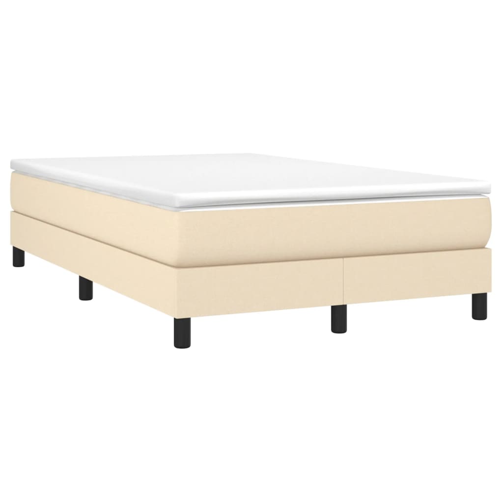 Bettgestell ohne Matratze Creme 120x200 cm Stoff