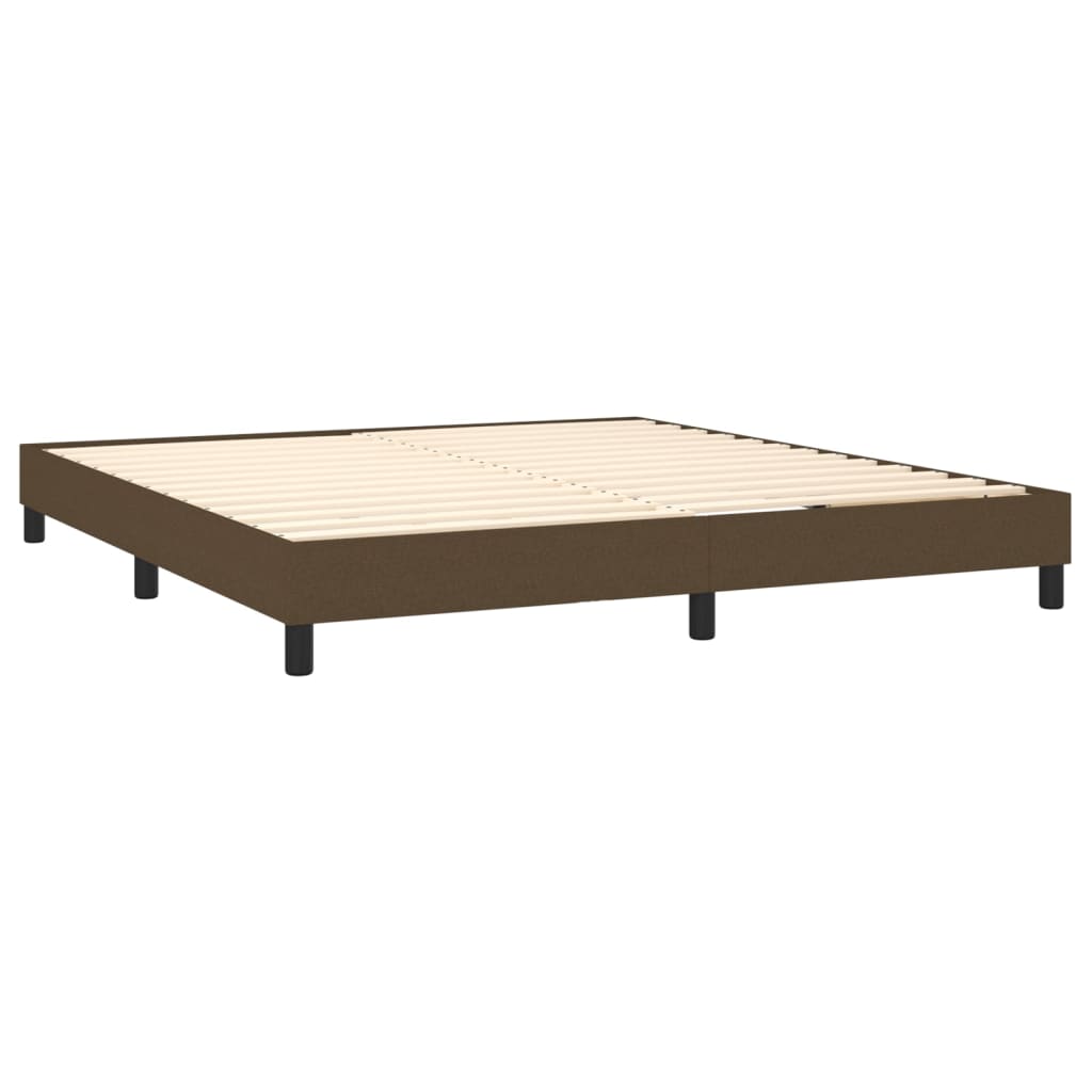 Bettgestell ohne Matratze Dunkelbraun 180x200 cm Stoff