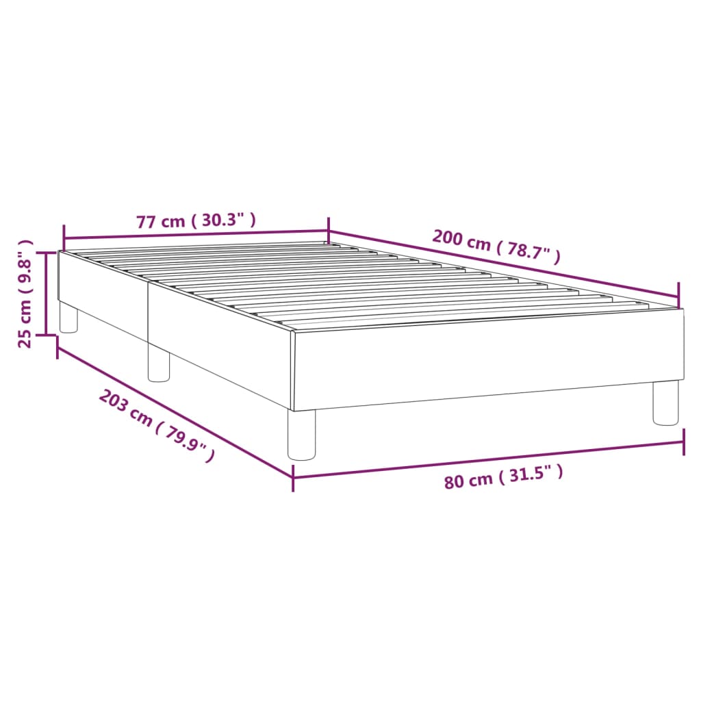 Bettgestell ohne Matratze Taupe 80x200 cm Stoff