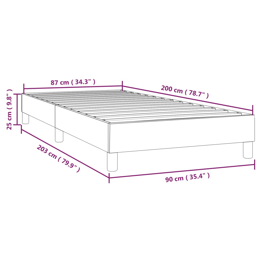 Bettgestell ohne Matratze Taupe 90x200 cm Stoff