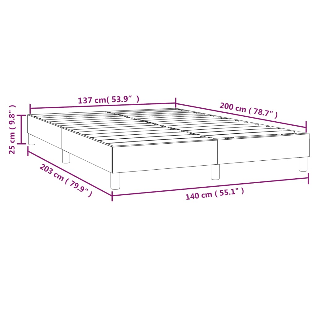 Bettgestell ohne Matratze Taupe 140x200 cm Stoff